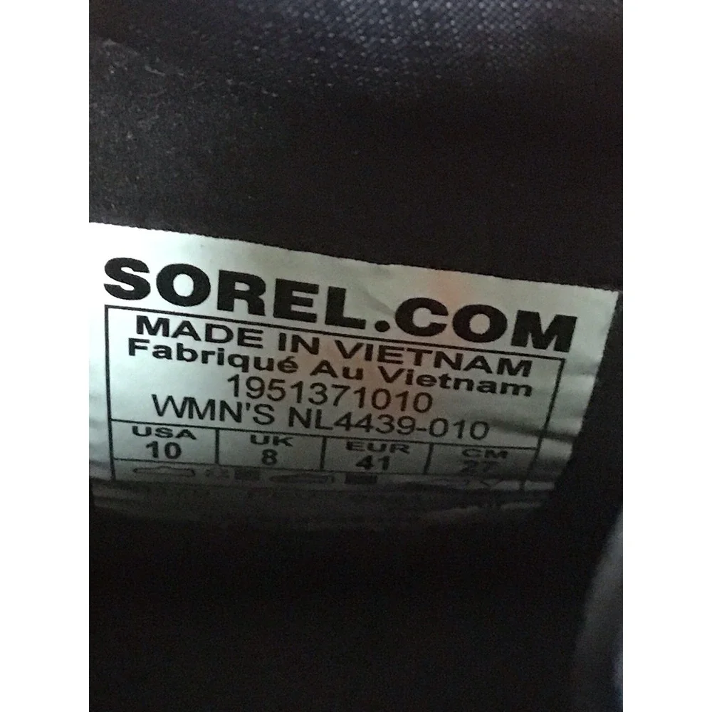 SOREL Boots Womens Sz 10 Black Out N About Puffy Zip Waterproof Snow NL4439-010